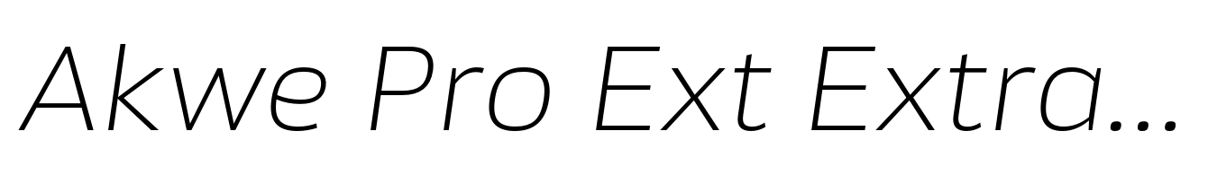 Akwe Pro Ext Extra Light Italic